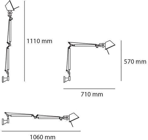 Lampada da parete Artemide Tolomeo Mini LED