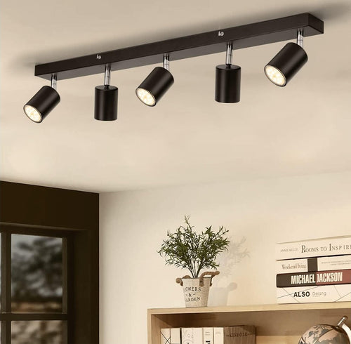 Lampada da Parete e Soffitto con 5 Lampadine GU10 2700K Bianco Caldo 550LM 6W