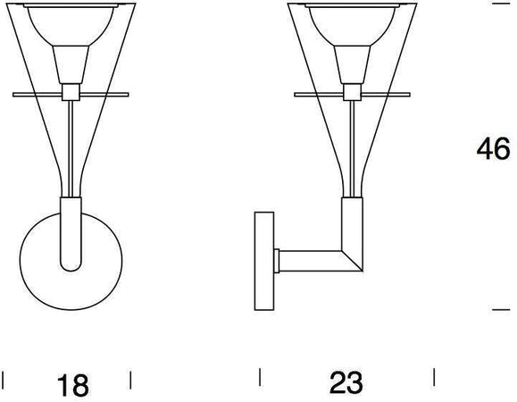 Lampada da parete Fontana Arte Flûte