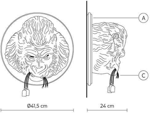 Lampada da parete Karman Ugo Rilla