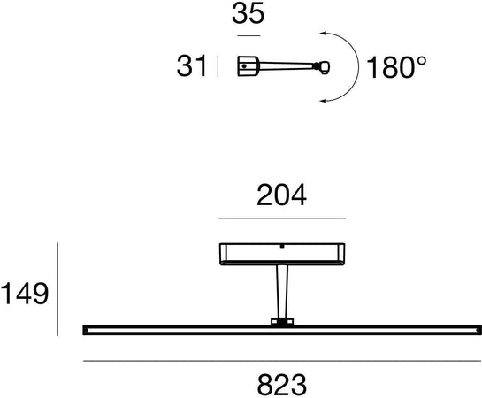 Linea Light Straight_W Lampada da parete LED (19W)