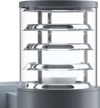 Lampada-Da-Parete-Moderna-Da-Esterno-Alluminio-Grigio-2-Luci-E27-60W-Ip54