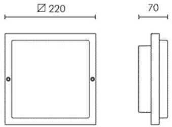 Lampada da parete per esterni Simes Zen Quadra 220mm