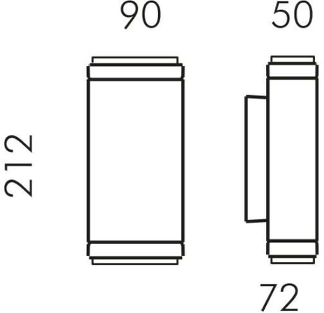 Lampada da parete Simes Plan Verticale doppia emissione