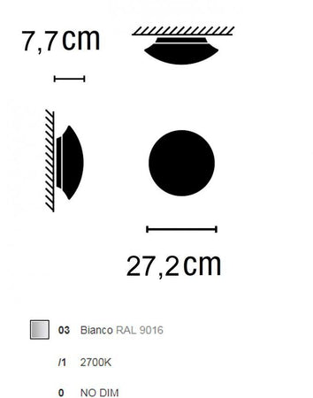 Lampada da parete Vibia Puck 1 luce