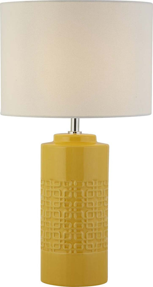 Lampada-Da-Scrivania-Charleston-Ceramica-Gialla-Tessuto-Bianco-1-Luce-E27