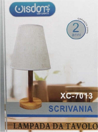 Lampada Da Scrivania Con Base In Legno Liscio Motivo Parlume Bianco E27 Xc-7013 Casa, arredamento e bricolage > Illuminazione da interno > Lampade da Tavolo Trade Shop italia - Napoli, Commerciovirtuoso.it