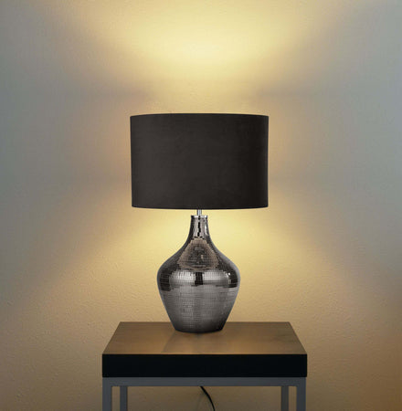 Lampada-Da-Scrivania-Contemporanea-Disco-Acciaio-Cromo-Vetro-Fumè-1-Luce-E27