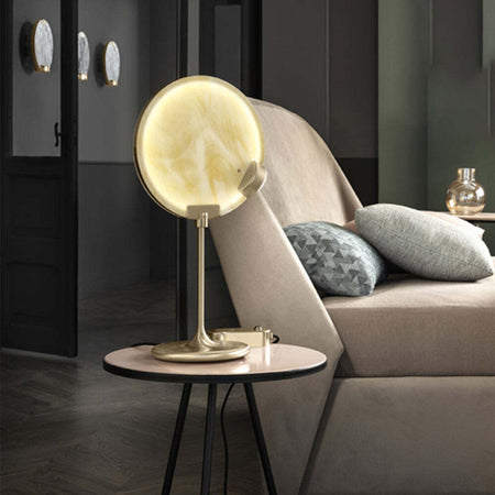 Lampada-Da-Scrivania-Contemporanea-Horo-Metallo-Ottone-Vetro-Ambra-Led-14,4W