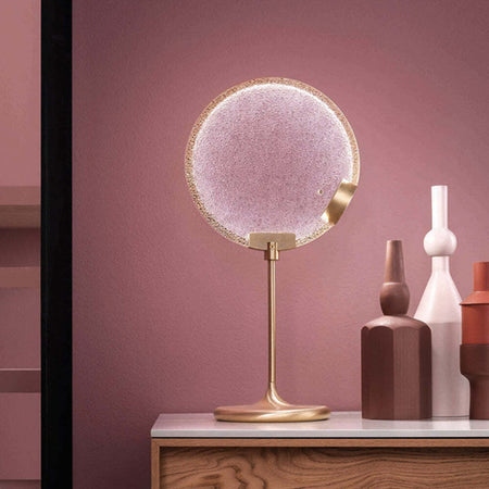 Lampada-Da-Scrivania-Contemporanea-Horo-Metallo-Ottone-Vetro-Rosa-Led-14,4W