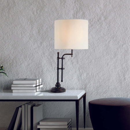 Lampada-Da-Scrivania-Contemporanea-Monaco-Acciaio-Nero-Marrone-1-Luce-E27