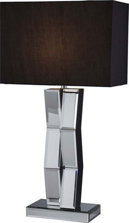 Lampada-Da-Scrivania-Contemporanea-Riflettere-Vetro-Nero-Tessuto-1-Luce-E27