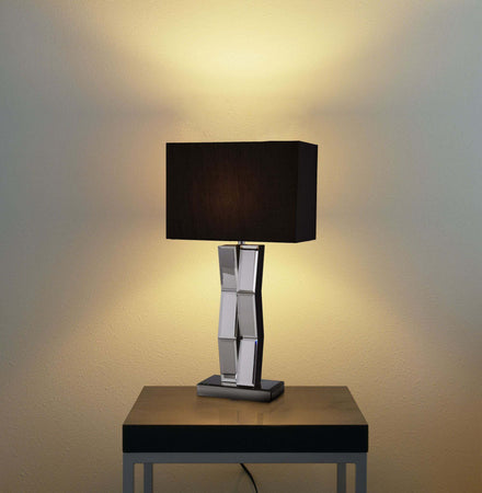 Lampada-Da-Scrivania-Contemporanea-Riflettere-Vetro-Nero-Tessuto-1-Luce-E27