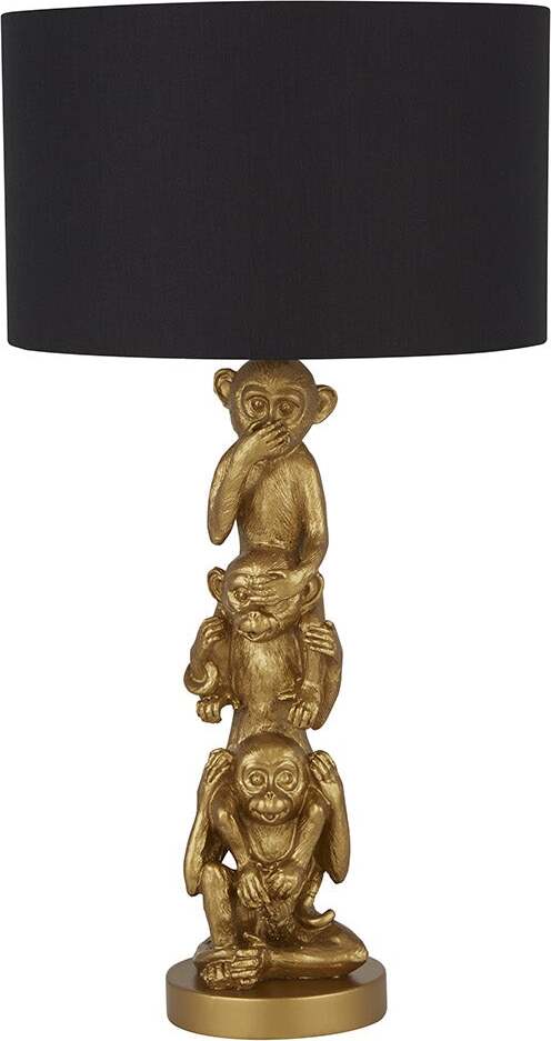 Lampada-Da-Scrivania-Contemporanea-Scimmia-Policarbonato-Oro-Nero-1-Luce-E27