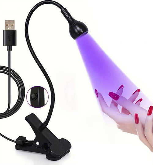 Lampada da Scrivania Flessibile Led UV USB Clip a Pinza con Set Manicure per Unghie