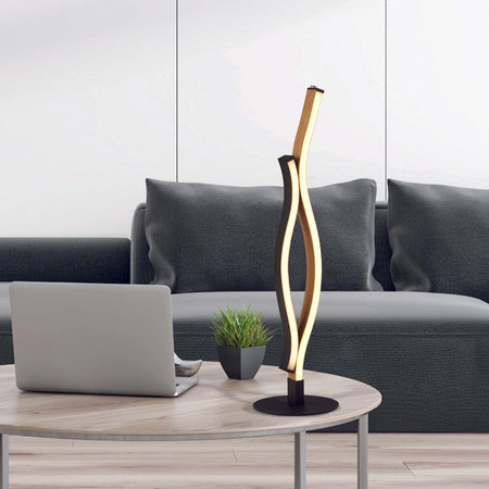 Lampada-Da-Scrivania-Moderno-Fioritura-Acciaio-Nero-Marrone-Led-11W-Cct