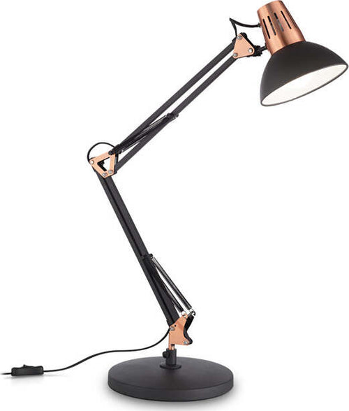 Lampada-Da-Scrivania-Ufficio-Moderna-Wally-Metallo-Nero-E-Rame-1-Luce-E27
