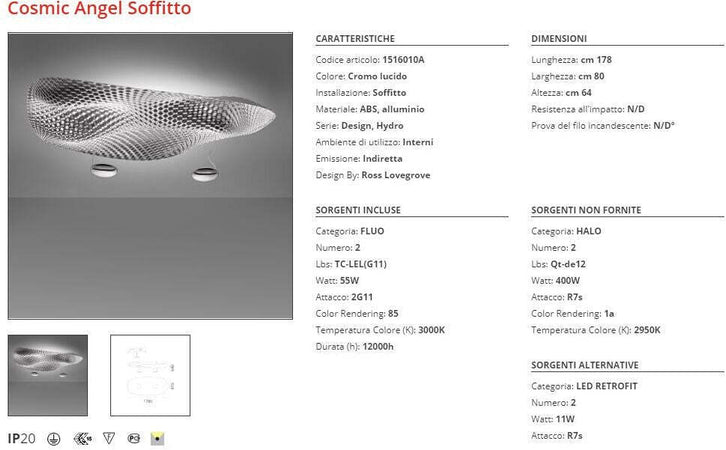 Lampada da soffitto Artemide Cosmic Angel Soffitto