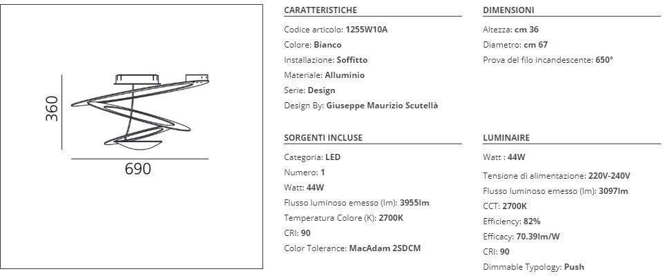 Lampada da soffitto Artemide Pirce Mini LED Bianco 2700K