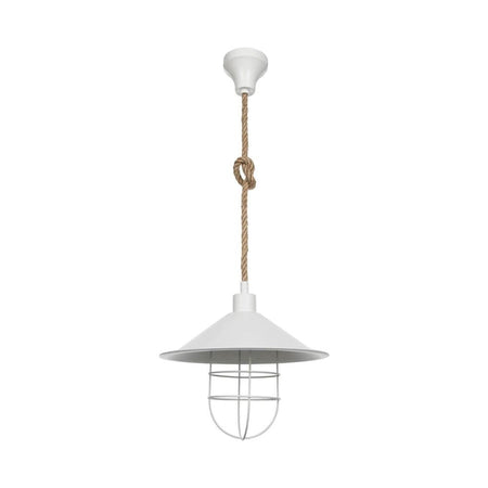 Lampada da soffitto Bulut ASZ0631 metallo bianco e corda iuta