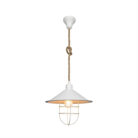 Lampada da soffitto Bulut ASZ0631 metallo bianco e corda iuta