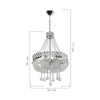Lampada da soffitto Sare MDL3550 argento vetro decorato e pietre effetto cristallo