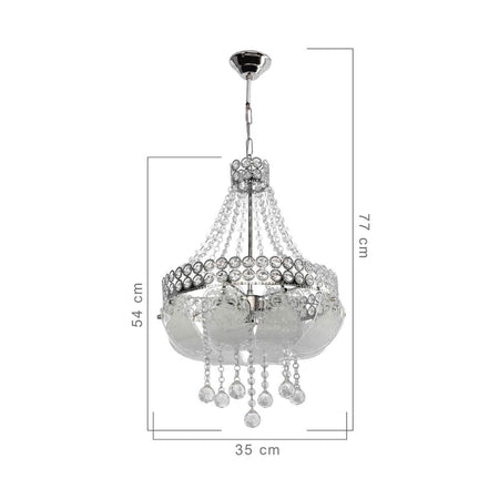 Lampada da soffitto Sare MDL3550 argento vetro decorato e pietre effetto cristallo