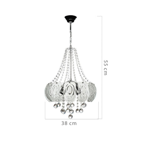 Lampada da soffitto Yon MDL3973 argento vetro decorato e pietre effetto cristallo