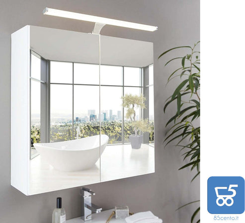 Lampada da Specchio Cromata Lunghezza 60 cm a LED Protezione Schizzi IP44 Luce Calda 1680 lumen - ESPOSTA NO CONFEZIONE