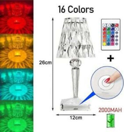 Lampada Da Tavola Ricaricabile 16 Colori Effetto Cristallo Con Telecomando Usb Illuminazione/Illuminazione per interni/Lampade/Lampade da tavolo e abat-jour Trade Shop italia - Napoli, Commerciovirtuoso.it