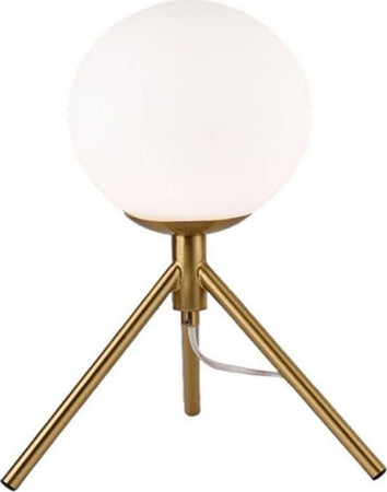 Lampada-Da-Tavolo-1-Sfera-In-Vetro-Lume-Supporto-Treppiedi-Abat-Jour-Bronzo-D35-Universo