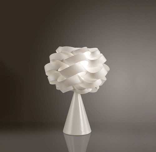 Lampada-Da-Tavolo-A-Cono-1-Luce-Cloud-In-Polilux-Bianco-Made-In-Italy