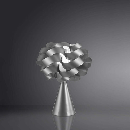 Lampada-Da-Tavolo-A-Cono-1-Luce-Cloud-In-Polilux-Silver-Made-In-Italy