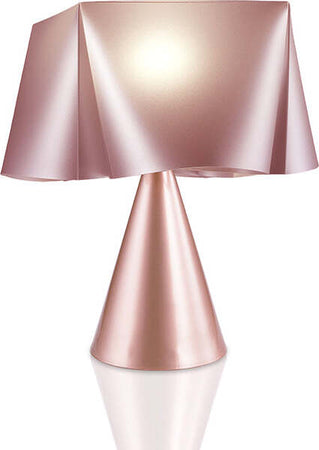 Lampada-Da-Tavolo-A-Cono-1-Luce-Wanda-Polilux-Rosa-Metallico-D30-Made-In-Italy