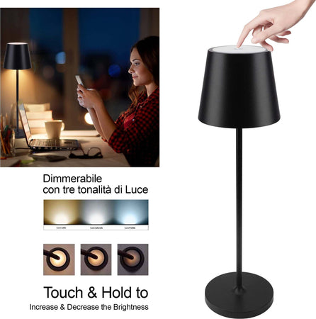 Lampada Da Tavolo A Led Con Batteria Ricaricabile Touch Dimmerabile 3 Colori Bar Illuminazione/Illuminazione per interni/Lampade/Lampade da tavolo e abat-jour Trade Shop italia - Napoli, Commerciovirtuoso.it