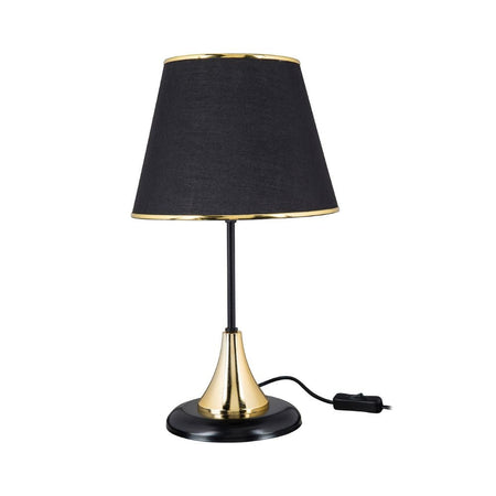 Lampada da tavolo Arden metallo e paralume tessuto nero ASZ1632