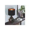 Lampada Da Tavolo Comodino Vintage Con Paralume Rotondo In Nero Rame 250x510 Mm