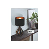 Lampada Da Tavolo Comodino Vintage Con Paralume Rotondo In Nero Rame 250x510 Mm