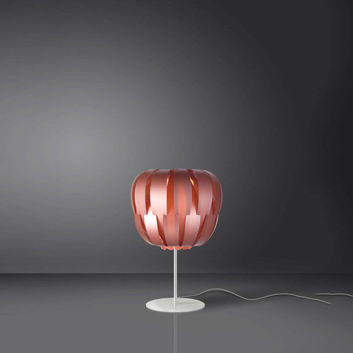 Lampada-Da-Tavolo-Con-Base-1-Luce-Queen-Polilux-Rosa-Metallico-Made-In-Italy