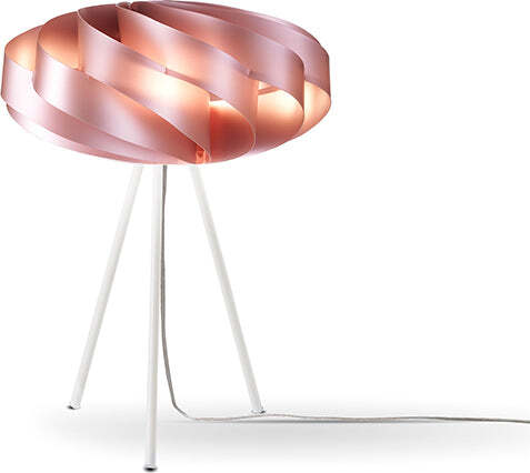 Lampada-Da-Tavolo-Con-Treppiede-1-Luce-Flat-Polilux-Rosa-Metallico-Made-In-Italy