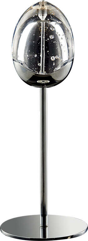 Lampada-Da-Tavolo-Contemporaneo-Golden-Egg-Cromo-Vetro-Pulegoso-Led-6W