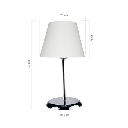 Lampada da tavolo Elva ASZ1047 in metallo e paralume tessuto