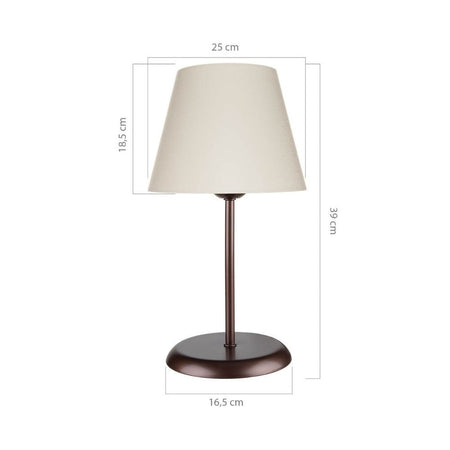 Lampada da tavolo Elva ASZ1050 in metallo e paralume tessuto