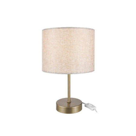 Lampada da tavolo Flora ASZ1496 con paralume cilindrico tessuto sabbia