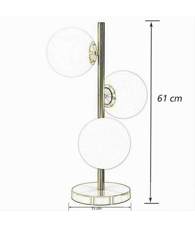 Lampada Da Tavolo G9 Minimalista Bronzo Con 3 Sfere Piantana Terra Con Stelo D33