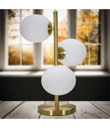 Lampada Da Tavolo G9 Minimalista Bronzo Con 3 Sfere Piantana Terra Con Stelo D33