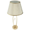 Lampada da tavolo in metallo e poliestere colore crema e oro per interni