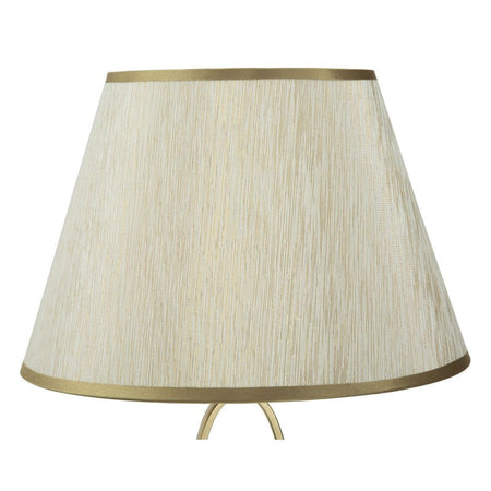 Lampada da tavolo in metallo e poliestere colore crema e oro per interni