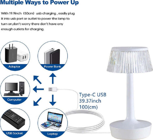 Lampada Da Tavolo In Cristallo Decorativa Con Led Rgb Touch Bianco 5v Q-tl153 Illuminazione/Illuminazione per interni/Lampade/Lampade da tavolo e abat-jour Trade Shop italia - Napoli, Commerciovirtuoso.it