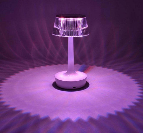 Lampada Da Notte A Forma Di Rosa In Cristallo - Ricaricabile USB, 3 Colori E 10 Livelli Luminosità - Foto 2